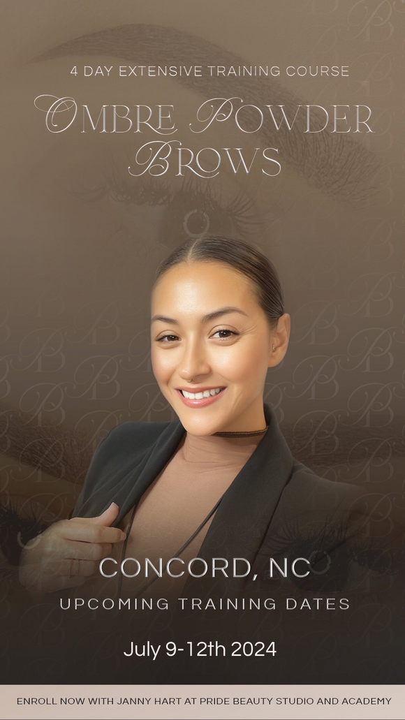4 DAY NC JULY 9-12TH / THE ART OF OMBRE BROWS WITH BONUS TRAINING CORRECTION BROWS