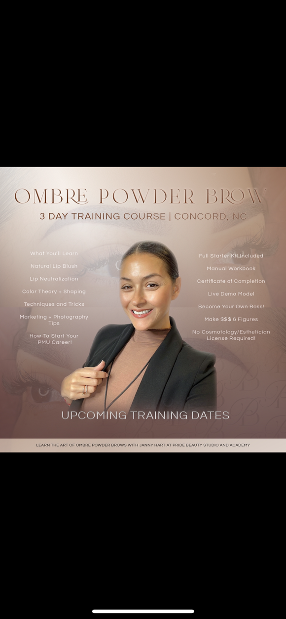 4 DAY January 23-26 2024 NC - THE ART OF OMBRE BROWS WITH BONUS TRAINING CORRECTION BROWS